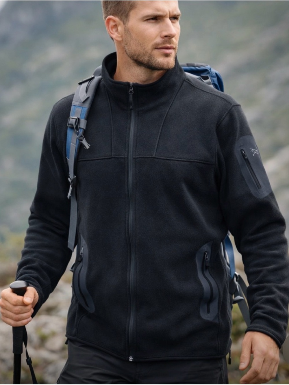 Arc'teryx Men's XL Covert Cardigan Jacket Heathered Black Full Zip Fleece 15375